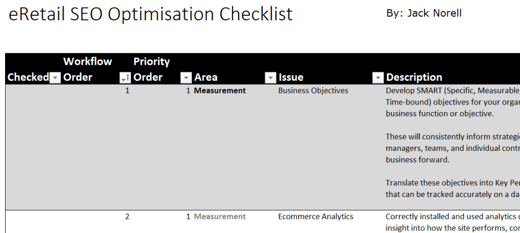 Download the eCommerce Optimisation Checklist